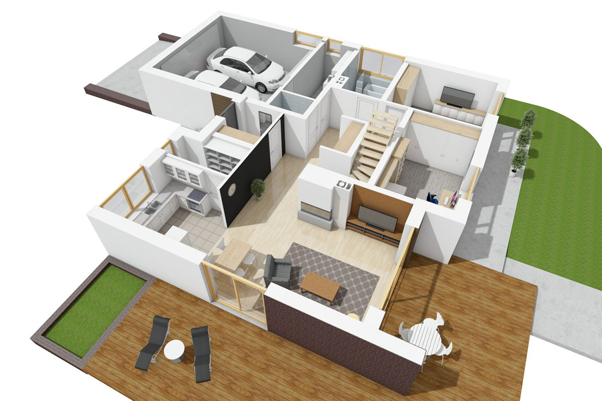 2-Bedroom, 1150 Sq Ft House Plan with Open Floor Plan - 26674R