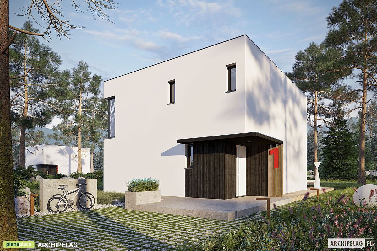 1400 Sq Ft 2-Story Cubic House with Open Floor Plan