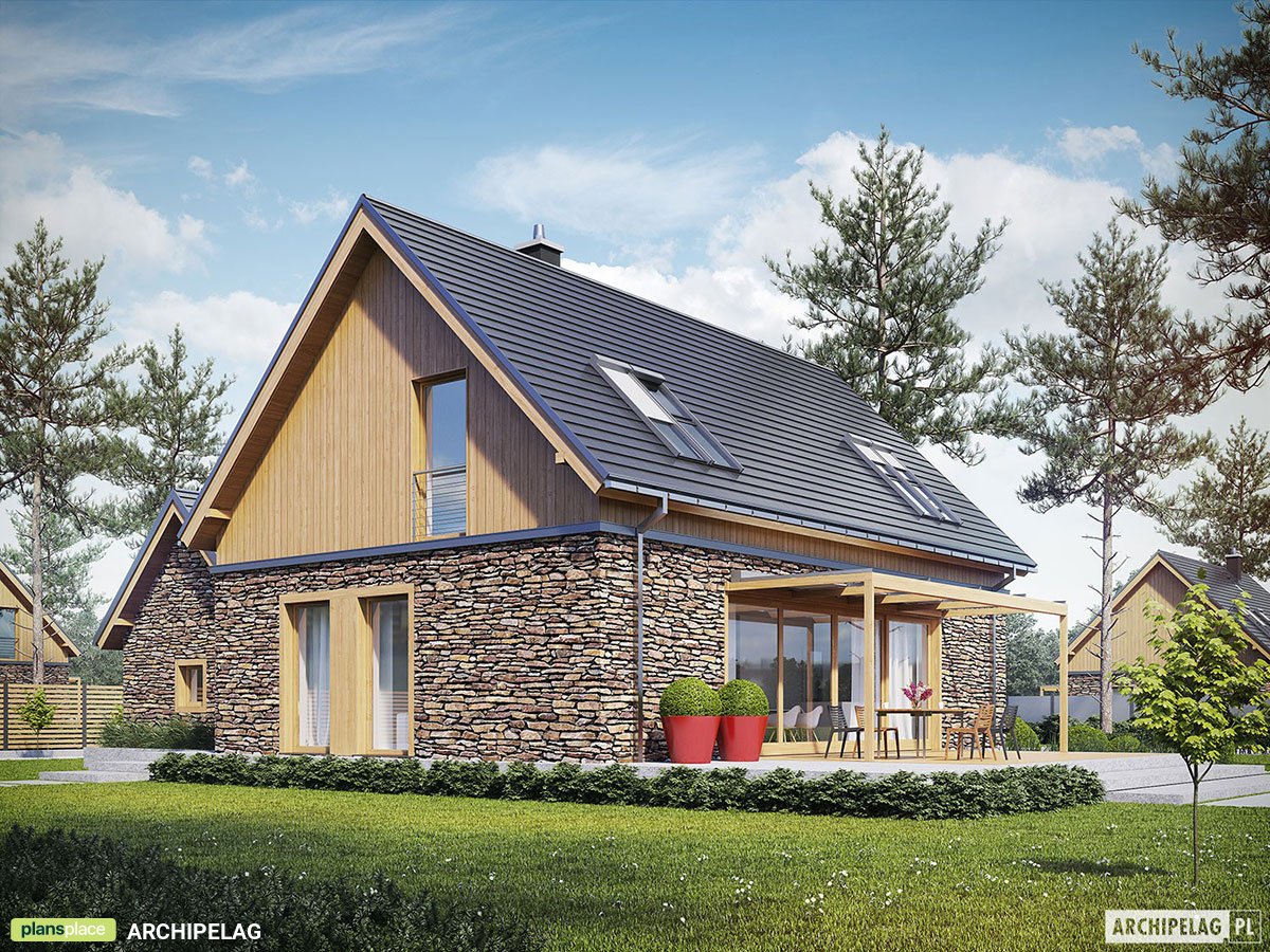 European Barn Home Plan with 3 Bedrooms and Attached Garage - 27402R - 2