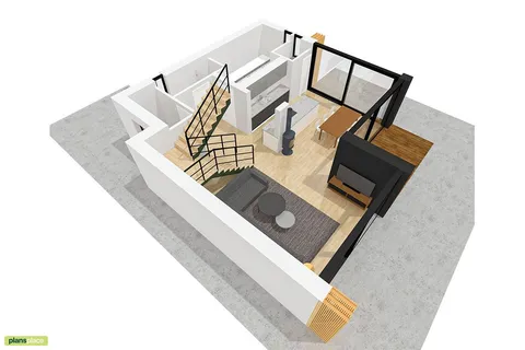 Main Images 1 – 1400 Sq Ft Cubic House with Open Floor Plan