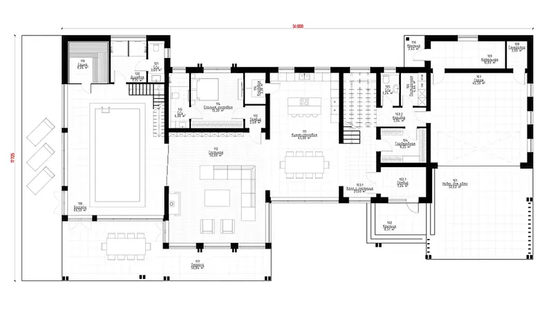 Main Floor 10 – 1.5-Story House Plan 5503 ft², 3 Beds — 82647R