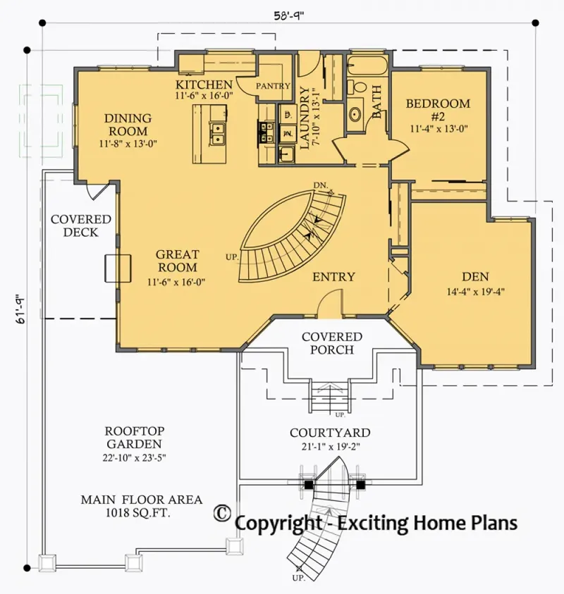 Main Floor 8 – 2-Story House Plan 2519 ft², 4 Beds — 72933R