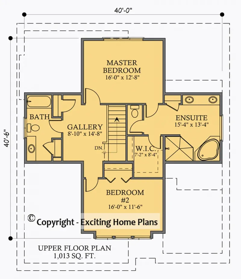 Second Floor 7 – 1.5-Story House Plan 2240 ft², 3 Beds — 66602R