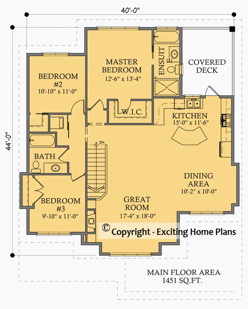 Second Floor 6 – 2-Story House Plan 2427 ft², 5 Beds — 39589R