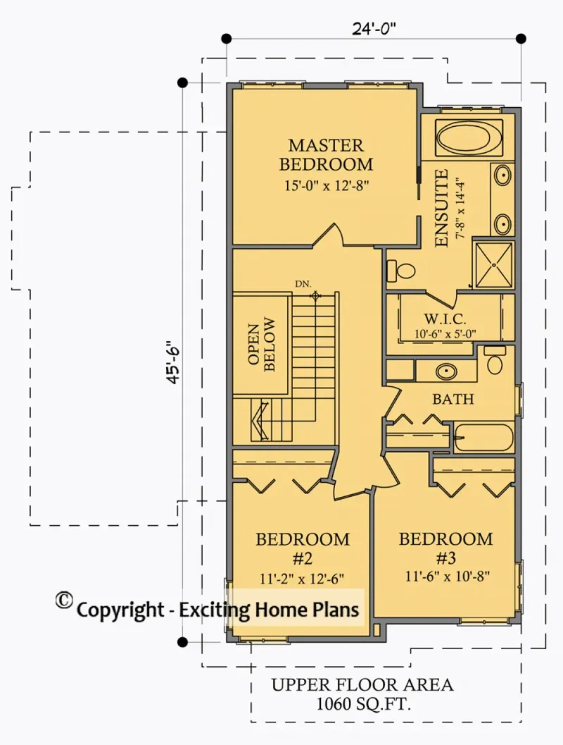 Second Floor 7 – 2-Story House Plan 2244 ft², 5 Beds — 19096R