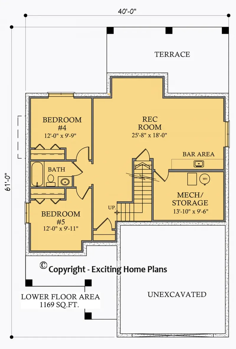 Basement 5 – 2-Story House Plan 2244 ft², 5 Beds — 19096R