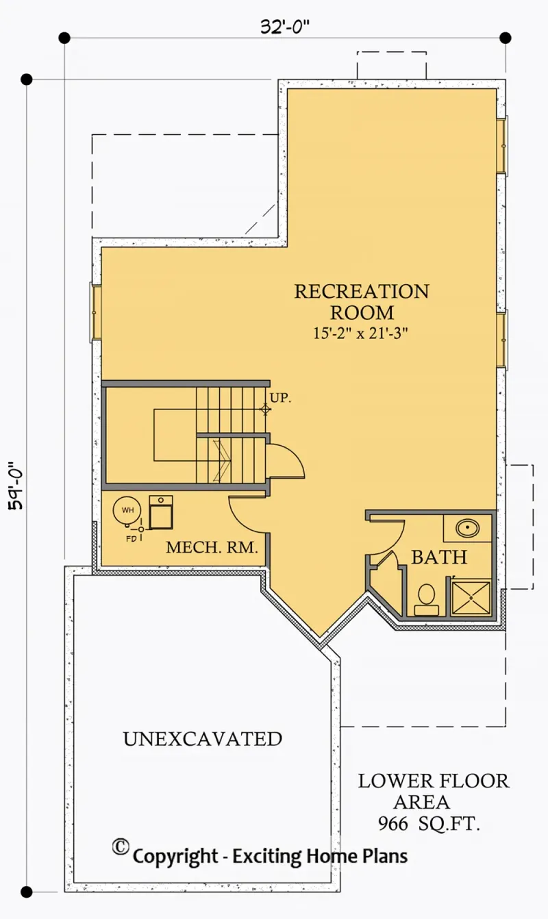 Basement 7 – 2-Story House Plan 1995 ft², 3 Beds — 91514R