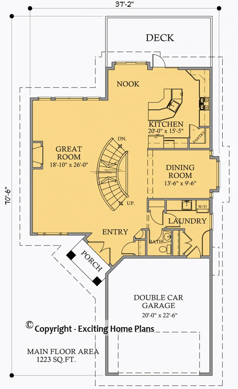 Main Floor 6 – 2-Story House Plan 2285 ft², 4 Beds — 28075R