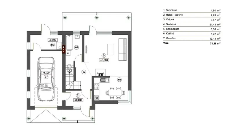 Main Floor 5 – 2-Story House Plan 1046 ft², 2 Beds — 82072R