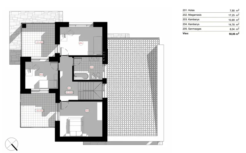 Second Floor 6 – 2-Story House Plan 1549 ft², 3 Beds — 91452R