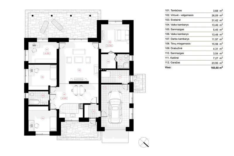 Main Floor 6 – 1-Story House Plan 1471 ft², 3 Beds — 97310R