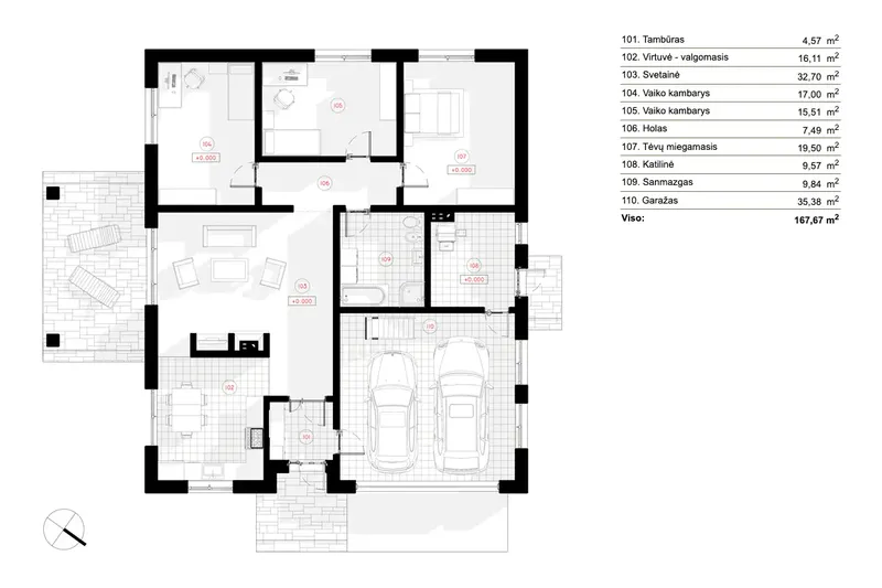 Main Floor 6 – 1-Story House Plan 1424 ft², 3 Beds — 52166R