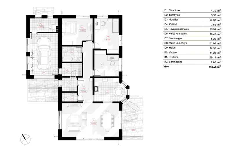 Main Floor 8 – 1-Story House Plan 1496 ft², 3 Beds — 67607R
