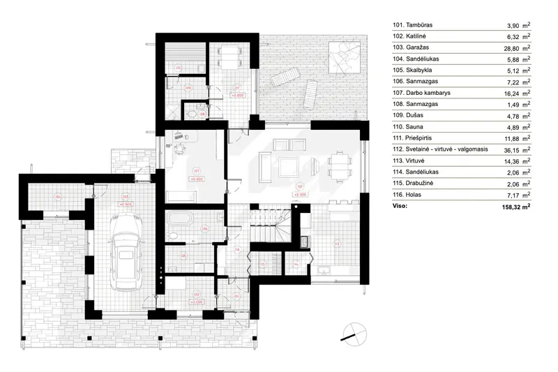 Main Floor 7 – 2-Story House Plan 2004 ft², 2 Beds — 50075R