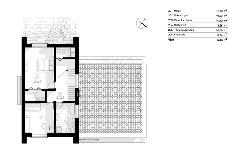 Second Floor 9 – 2-Story House Plan 1586 ft², 2 Beds — 81659R
