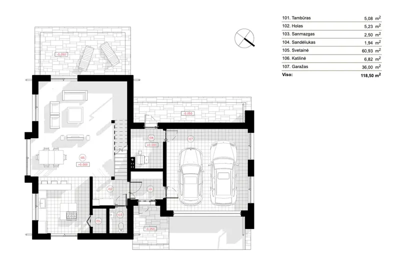 Main Floor 8 – 2-Story House Plan 1586 ft², 2 Beds — 78770R