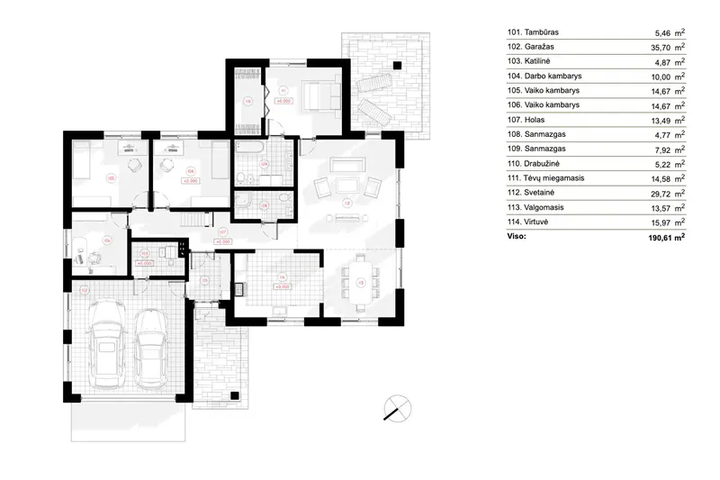 Main Floor 6 – 1-Story House Plan 1667 ft², 3 Beds — 32957R