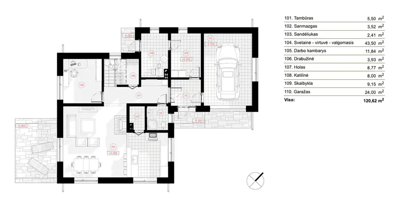 Main Floor 8 – 1.5-Story House Plan 1837 ft², 3 Beds — 76013R