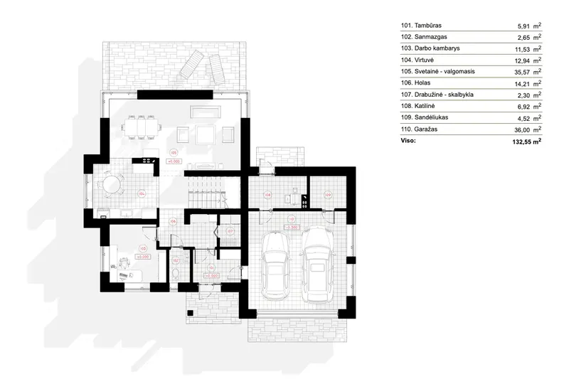 Main Floor 8 – 1.5-Story House Plan 1897 ft², 3 Beds — 53551R