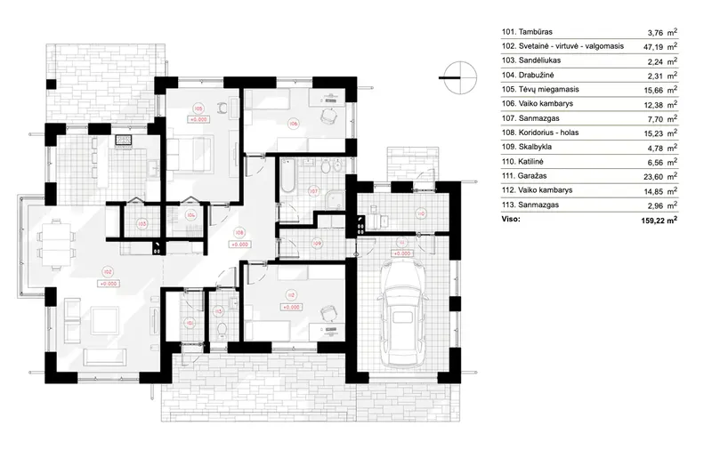 Main Floor 6 – 1-Story House Plan 1460 ft², 3 Beds — 16906R