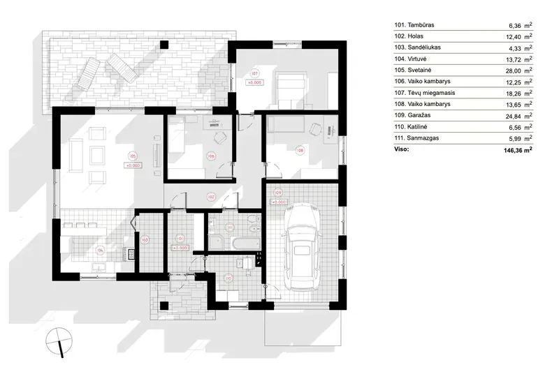 Main Floor 6 – 1-Story House Plan 1308 ft², 3 Beds — 53687R