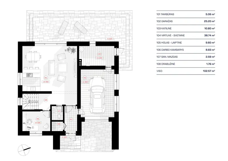 Main Floor 11 – 2-Story House Plan 1530 ft², 3 Beds — 68159R