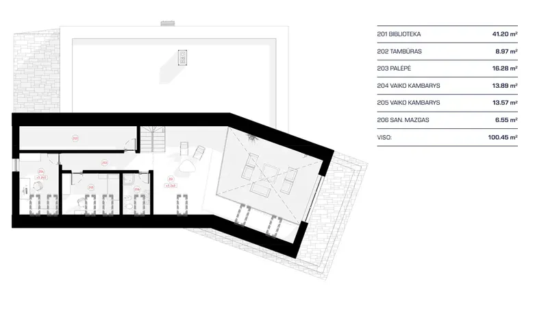 Second Floor 12 – 1.5-Story House Plan 2875 ft², 3 Beds — 59489R