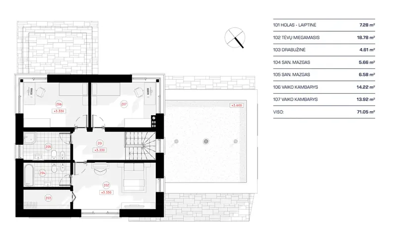 Second Floor 11 – 2-Story House Plan 1532 ft², 3 Beds — 86455R