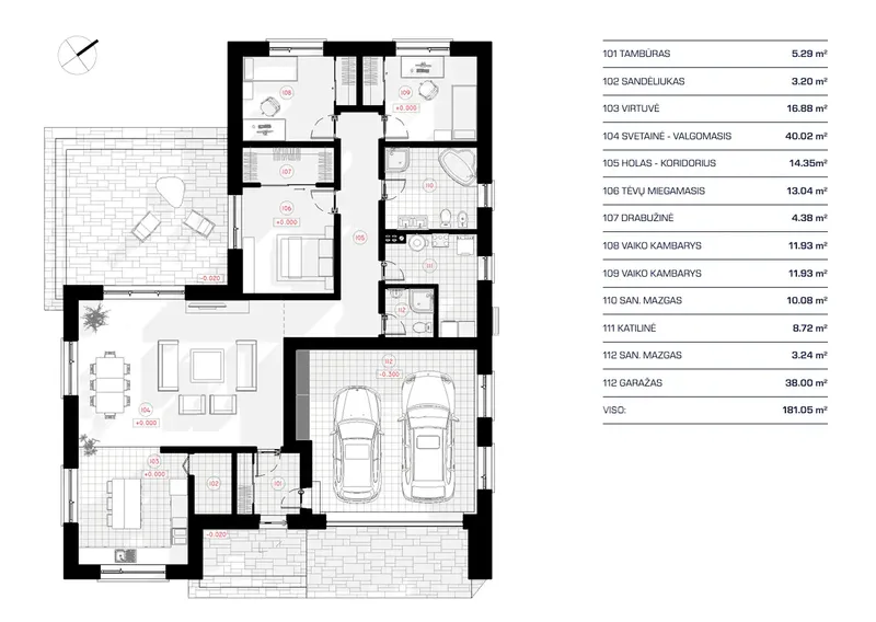 Main Floor 11 – 1-Story House Plan 1540 ft², 3 Beds — 41580R