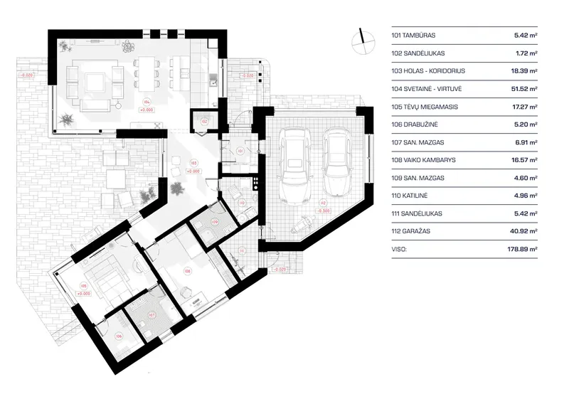 Main Floor 11 – 1-Story House Plan 1485 ft², 2 Beds — 35917R