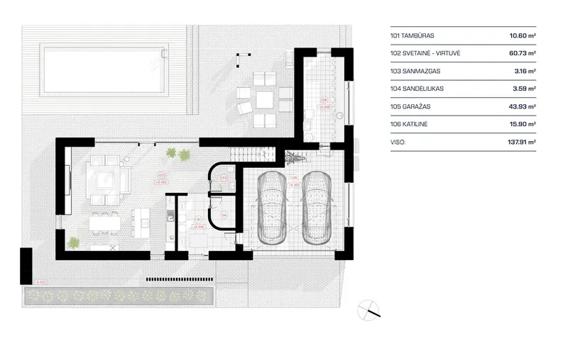 Main Floor 11 – 2-Story House Plan 2032 ft², 3 Beds — 41846R