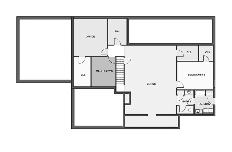 Basement 10 – 1-Story House Plan 2489 ft², 3 Beds — 33835R