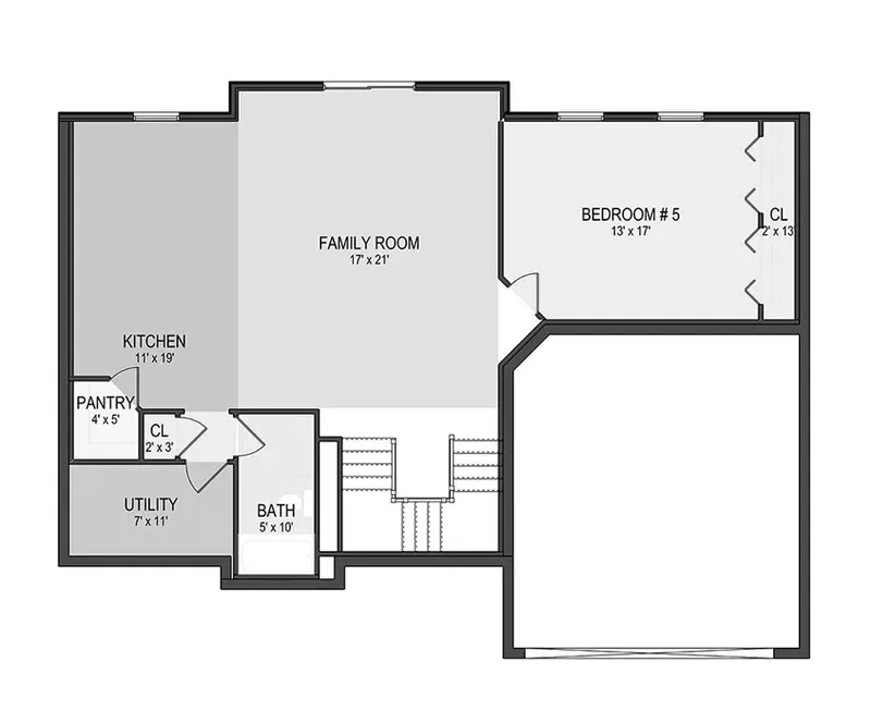 Basement 9 – 2-Story House Plan 2853 ft², 5 Beds — 24507R