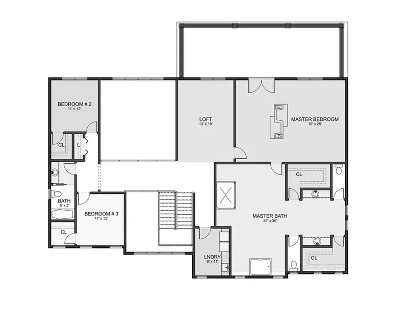 Second Floor 10 – 2-Story House Plan 4865 ft², 5 Beds — 85500R