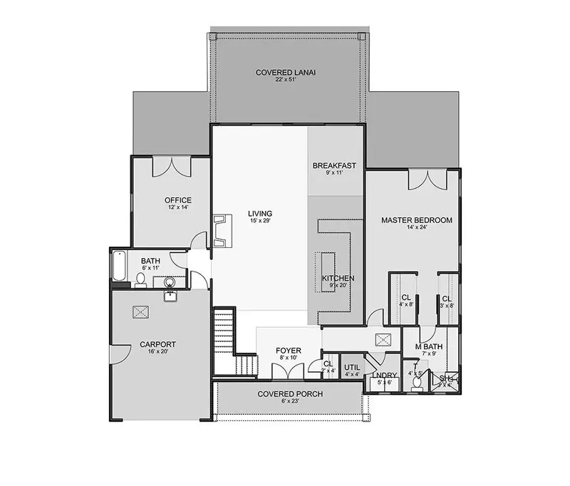 Main Floor 10 – 1-Story House Plan 1777 ft², 3 Beds — 18289R