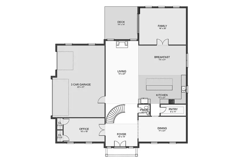 Main Floor 9 – 2-Story House Plan 4195 ft², 4 Beds — 81848R