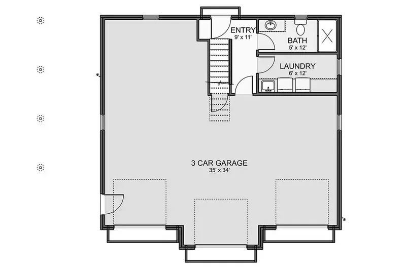 Main Floor 10 – 2-Story House Plan 1456 ft², 2 Beds — 39160R