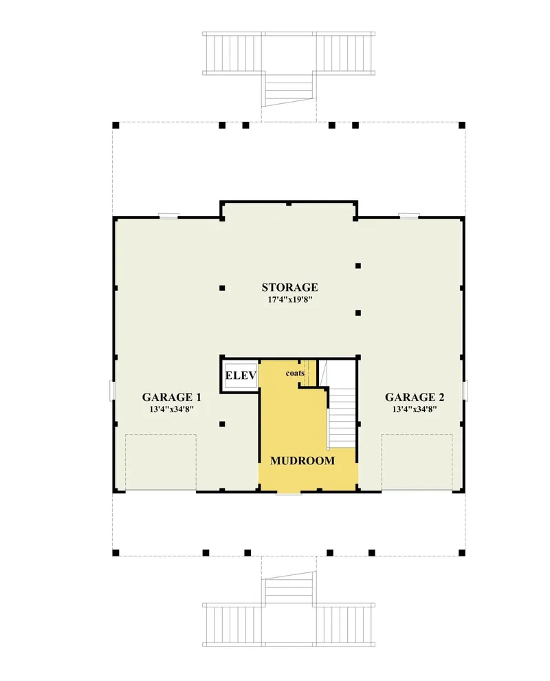 Basement 5 – 3-Story House Plan 2408 ft², 3 Beds — 35553R