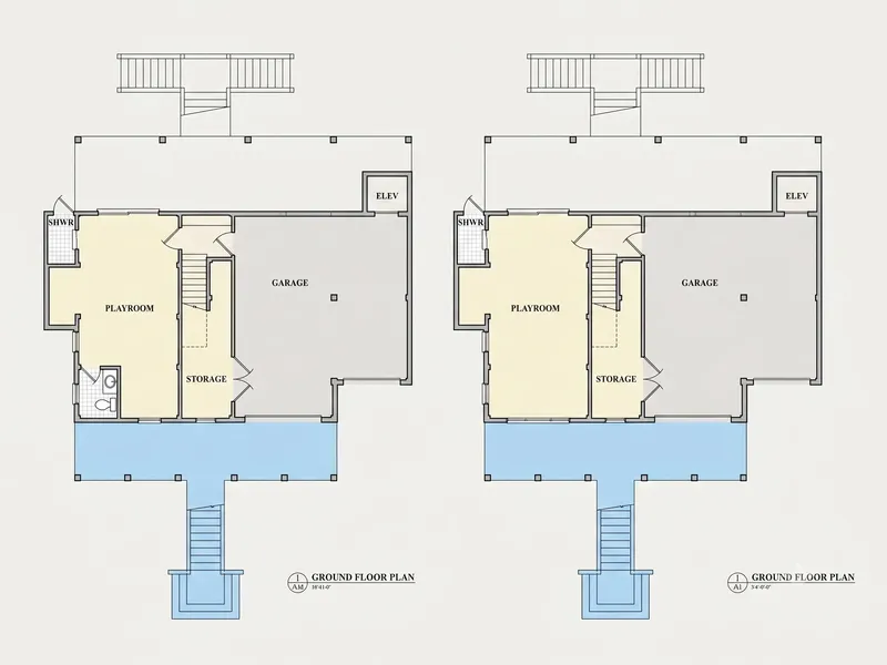 Basement 6 – 3-Story House Plan 2412 ft², 3 Beds — 84762R