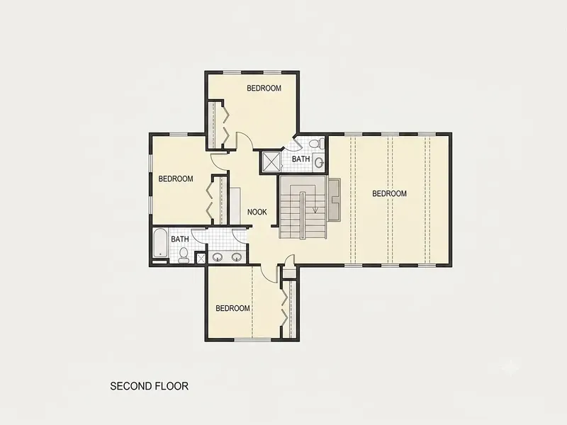 Second Floor 11 – 2-Story House Plan 5013 ft², 5 Beds — 47001R