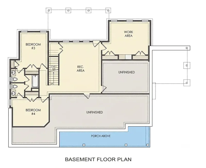 Basement 9 – 1-Story House Plan 2109 ft², 4 Beds — 48796R