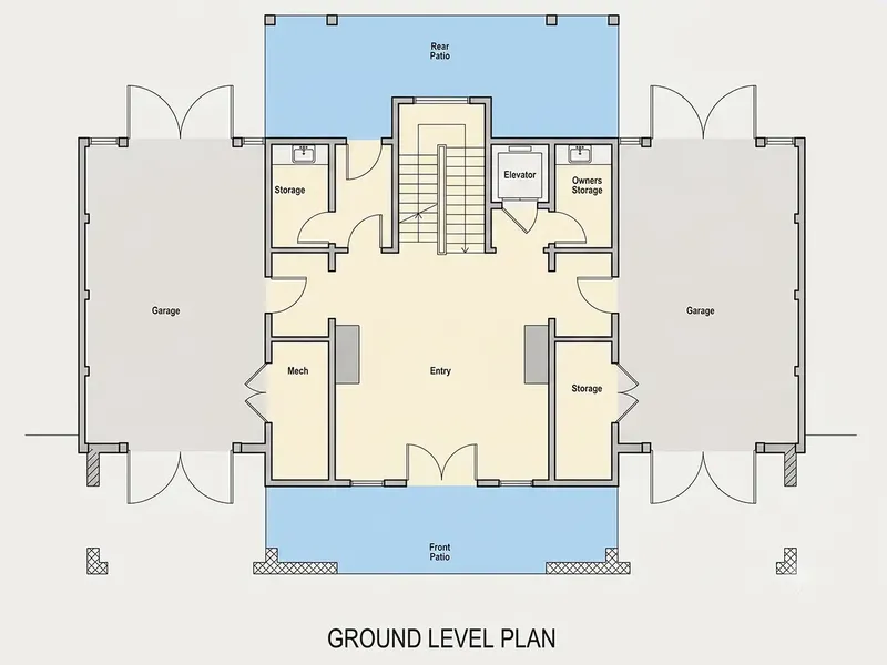 Basement 6 – 3-Story House Plan 3436 ft², 4 Beds — 25509R