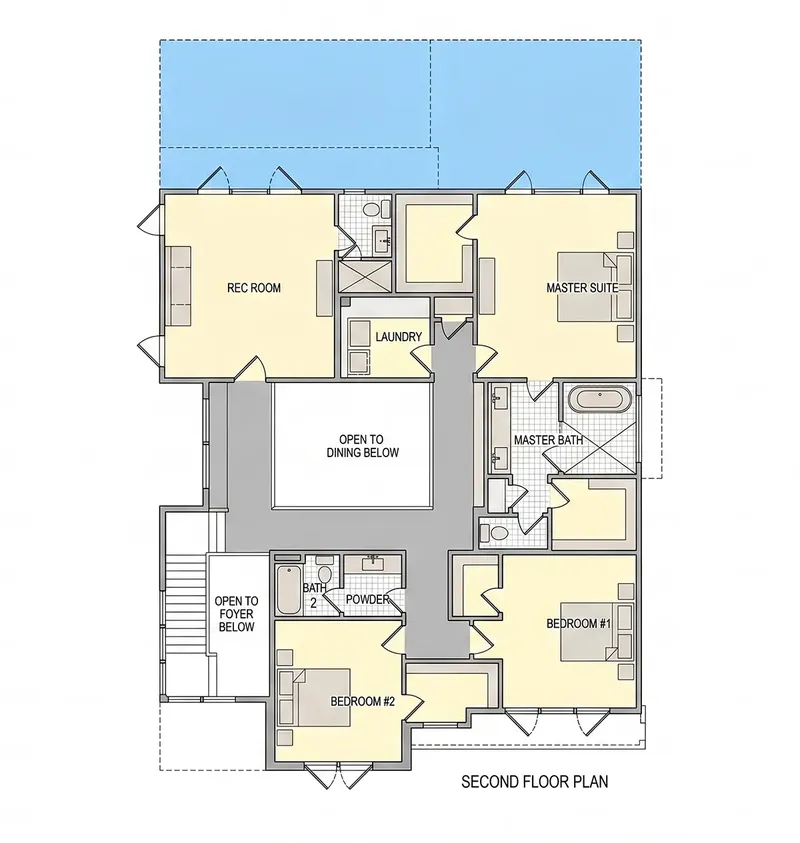 Second Floor 19 – 2-Story House Plan 4075 ft², 3 Beds — 61502R