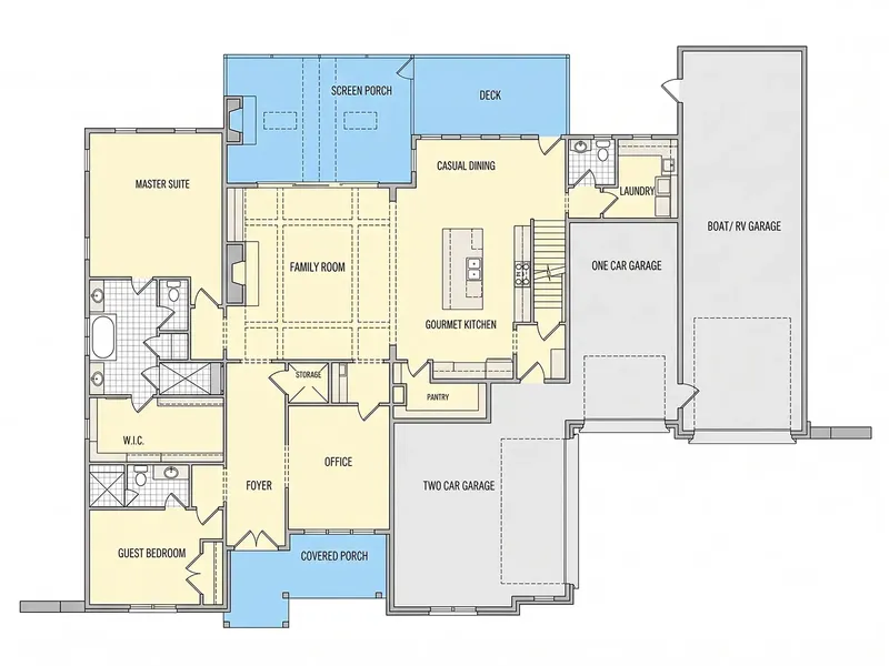 Main Floor 11 – 1.5-Story House Plan 4736 ft², 4 Beds — 47532R
