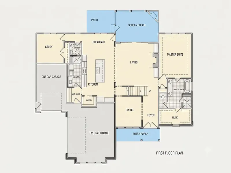 Main Floor 10 – 1.5-Story House Plan 4446 ft², 4 Beds — 46929R