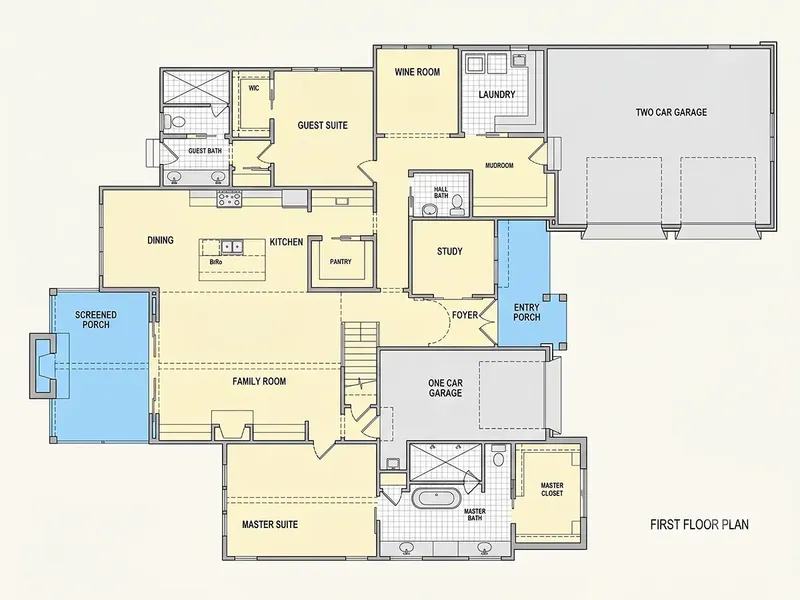 Main Floor 8 – 2-Story House Plan 3800 ft², 4 Beds — 73032R