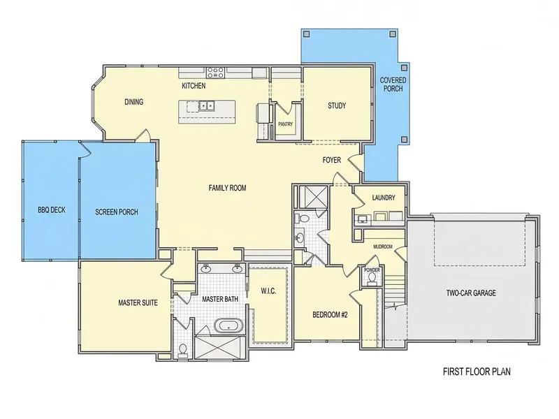 Main Floor 20 – 1.5-Story House Plan 3651 ft², 4 Beds — 37290R