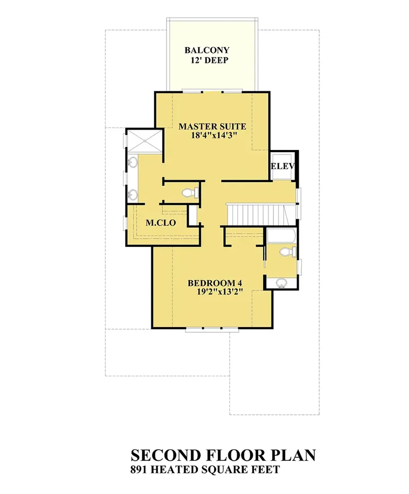 Second Floor 8 – 3-Story House Plan 2361 ft², 4 Beds — 22177R