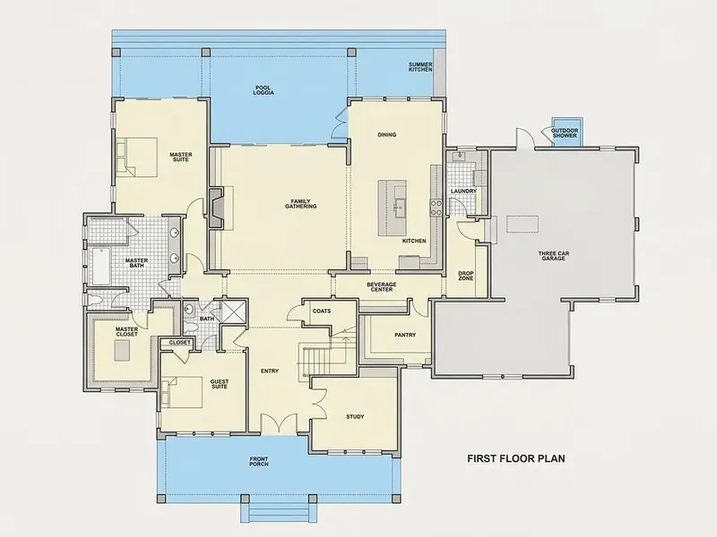 Main Floor 10 – 2-Story House Plan 4705 ft², 5 Beds — 35965R