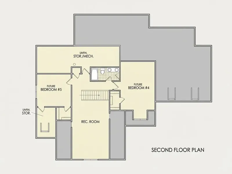 Second Floor 10 – 1.5-Story House Plan 2488 ft², 4 Beds — 42642R